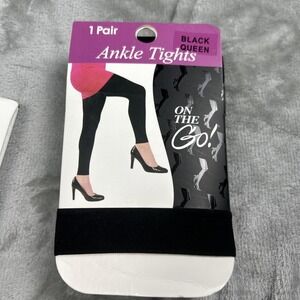 NEW On The Go! Brand Black Ankle Tights Women's Queen.   XL